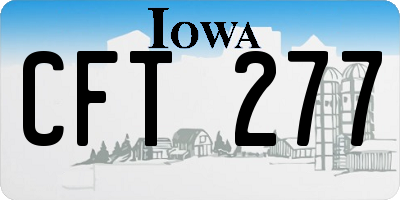 IA license plate CFT277