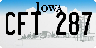 IA license plate CFT287