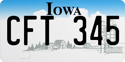 IA license plate CFT345