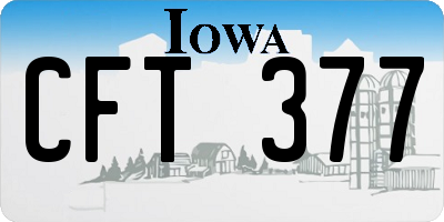 IA license plate CFT377