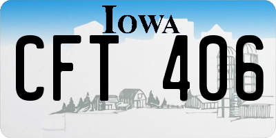 IA license plate CFT406