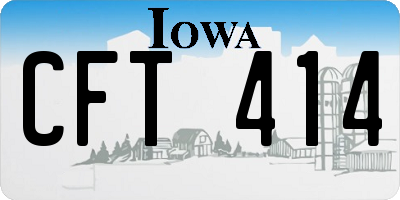 IA license plate CFT414