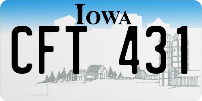 IA license plate CFT431