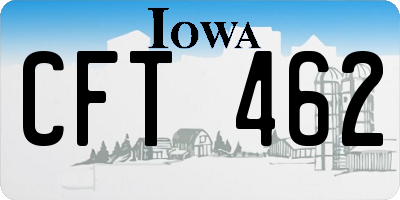 IA license plate CFT462
