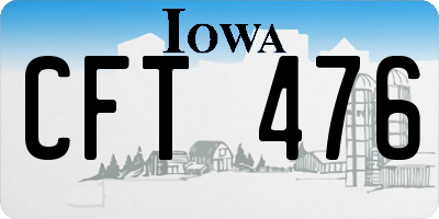IA license plate CFT476