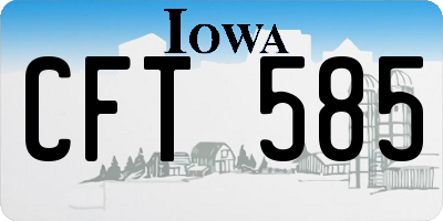 IA license plate CFT585