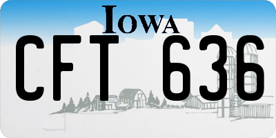 IA license plate CFT636