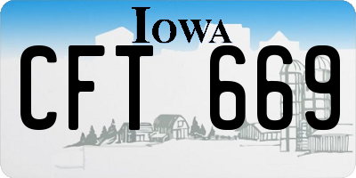 IA license plate CFT669
