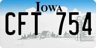 IA license plate CFT754