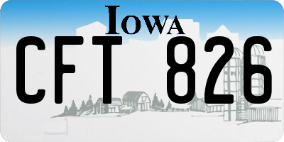 IA license plate CFT826