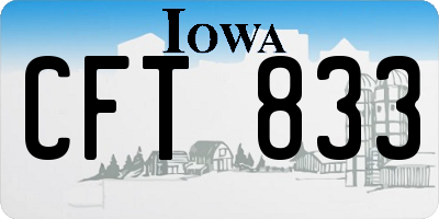 IA license plate CFT833