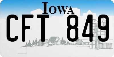 IA license plate CFT849