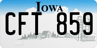 IA license plate CFT859