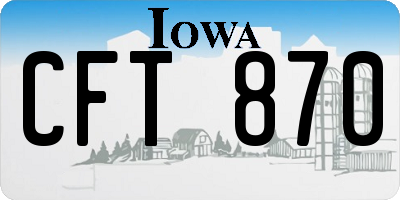 IA license plate CFT870