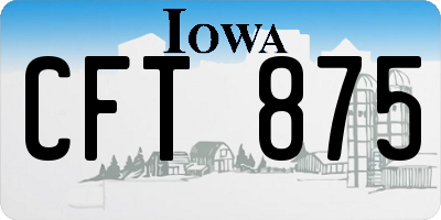 IA license plate CFT875