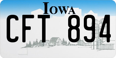IA license plate CFT894