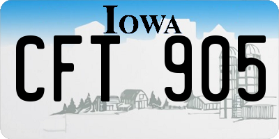 IA license plate CFT905