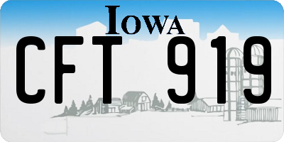 IA license plate CFT919