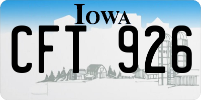 IA license plate CFT926