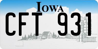 IA license plate CFT931
