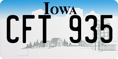 IA license plate CFT935