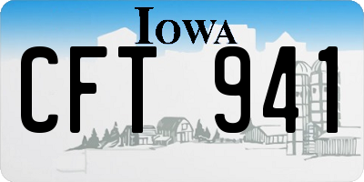IA license plate CFT941