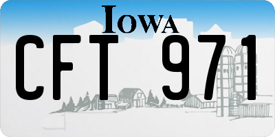 IA license plate CFT971
