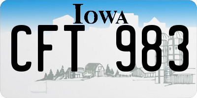 IA license plate CFT983