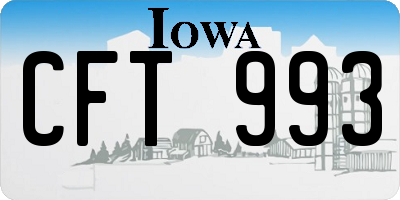 IA license plate CFT993