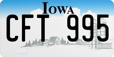 IA license plate CFT995