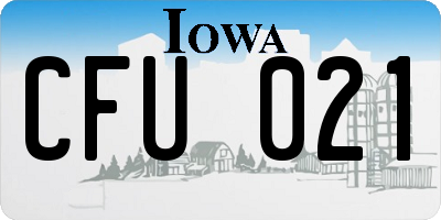 IA license plate CFU021