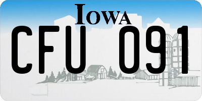 IA license plate CFU091