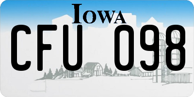 IA license plate CFU098