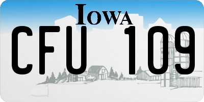 IA license plate CFU109