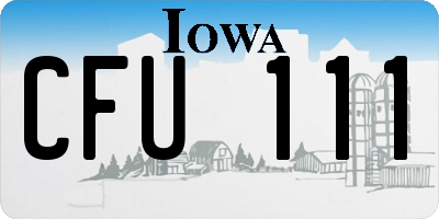 IA license plate CFU111