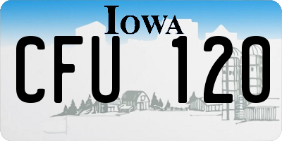 IA license plate CFU120