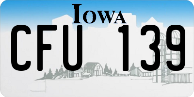 IA license plate CFU139