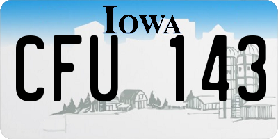 IA license plate CFU143