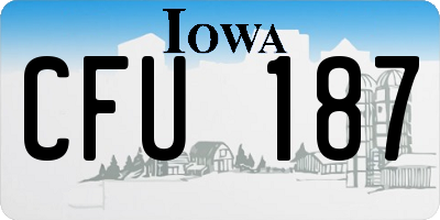 IA license plate CFU187