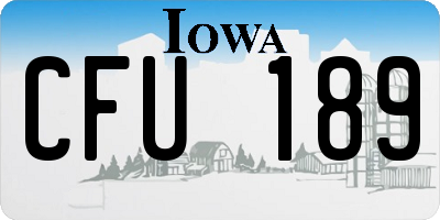 IA license plate CFU189