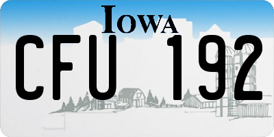 IA license plate CFU192