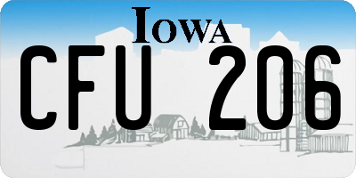 IA license plate CFU206