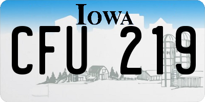 IA license plate CFU219