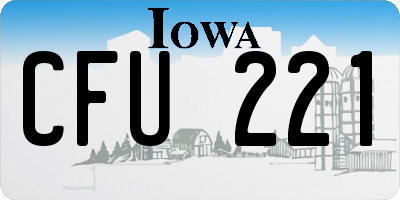 IA license plate CFU221