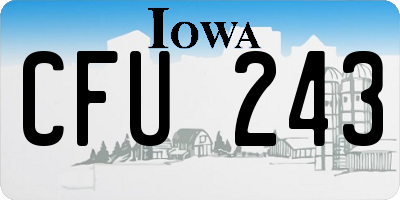 IA license plate CFU243