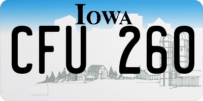IA license plate CFU260