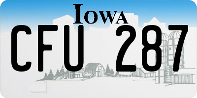 IA license plate CFU287