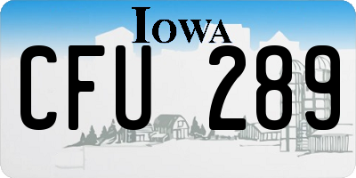 IA license plate CFU289
