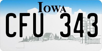 IA license plate CFU343