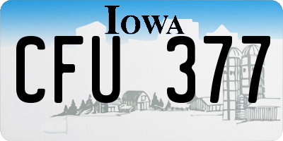 IA license plate CFU377